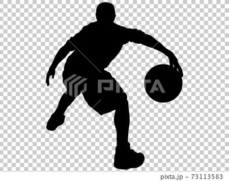 Basketball Silhouette Dribble 2 Stock Illustration