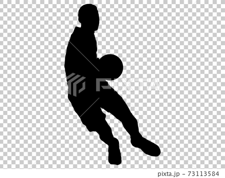 バスケットボールシルエット ドリブル 3のイラスト素材