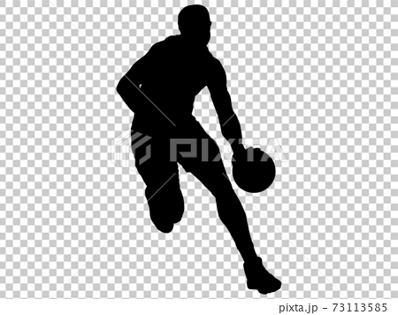 Basketball Silhouette Dribble 4 Stock Illustration