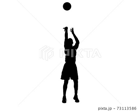 Basketball Silhouette Shoot 7 Stock Illustration