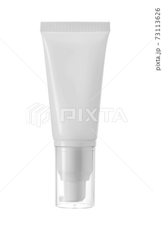 white plastic tube white dropper and clear cap for medicine or cosmetics cream, gel, skin care, toothpaste. isolated on white background 73113626