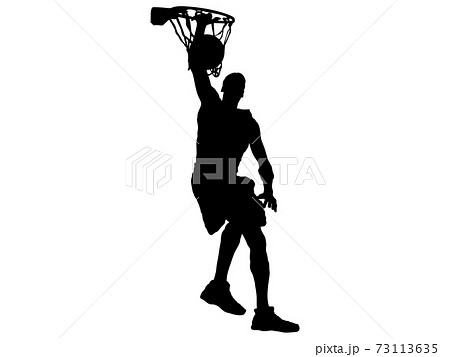 バスケットボールシルエット シュート 9のイラスト素材