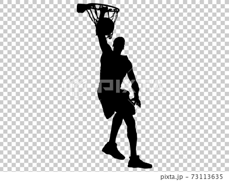 バスケットボールシルエット シュート 9のイラスト素材