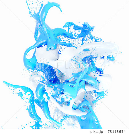 White and blue colors paint splashes isolated on white background White and blue colors paint splashes isolated on white background 73113654