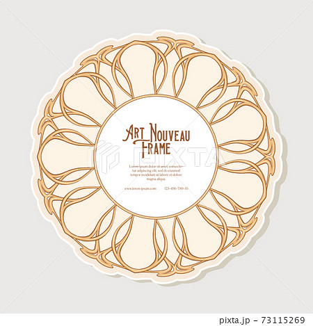 Cercle label, decorative frame, border in art nouveau style, 73115269