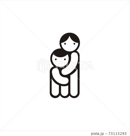 Parent and child is hugging each other. Mom and kid. Isolated icon vector illustration. Parent and child is hugging each other. Mom and kid. Isolated icon vector illustration. 73115293