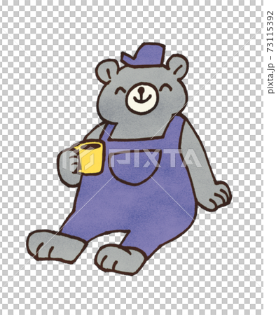 カップを持ったクマのイラストのイラスト素材 [73115392] - PIXTA