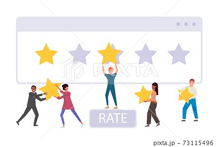 Diverse multiethnic people voting giving rating star Diverse multiethnic people voting giving rating star 73115496
