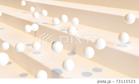 白の階段をバウンドするボールのイラスト素材