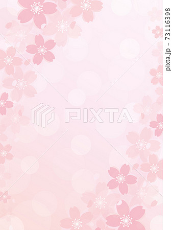 桜の淡いフレーム背景 A3縦向きのイラスト素材