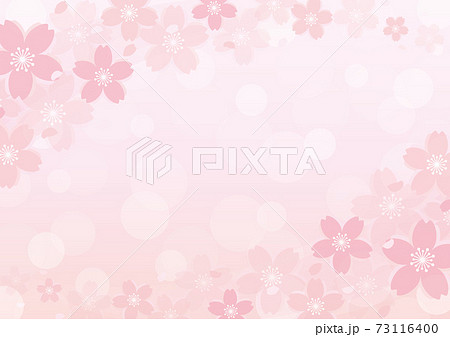 桜の淡いフレーム背景 A3横向きのイラスト素材