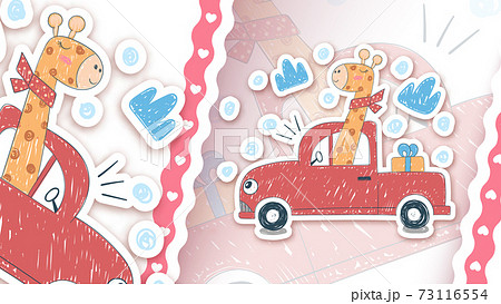Giraffe driver car - idea fot your sticker Giraffe driver car - idea fot your sticker 73116554