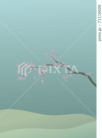 Vector background image of mountains and cherry blossoms Vector background image of mountains and cherry blossoms 73116606