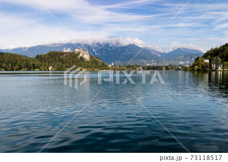 Nice view of a mountain lake in Slovenia. Nice view of a mountain lake in Slovenia. 73118517
