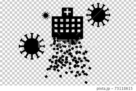 Image illustration of a hospital that collapses due to the collapse of medical care due to corona 73118615