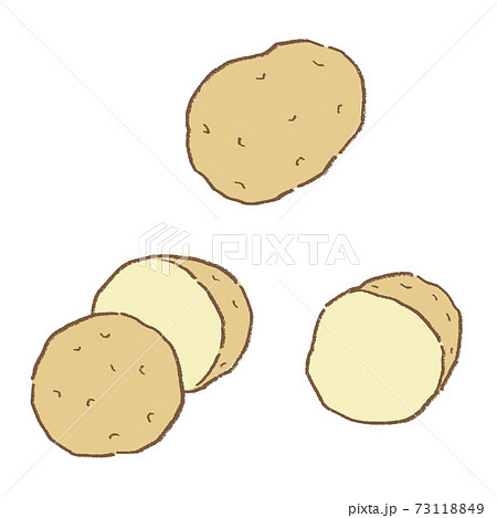 線画　野菜　じゃがいものベクターイラストセット 73118849