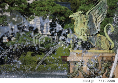 噴水 西洋式噴水 西洋庭園の写真素材