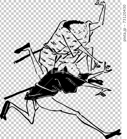 逃げ走る