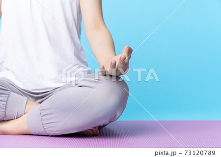 ヨガ 瞑想 マインドフルネス 安楽座のポーズ ヨガ 瞑想 マインドフルネス 安楽座のポーズ 73120789