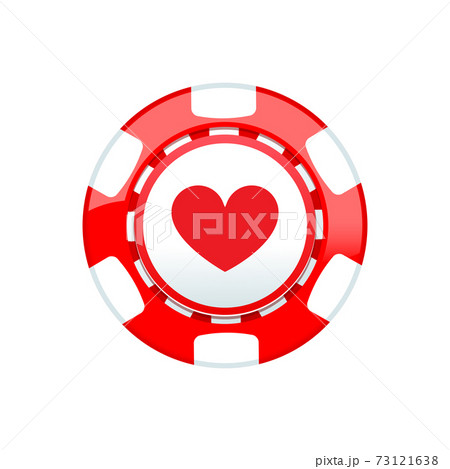 Red casino chip isolated on white background 73121638