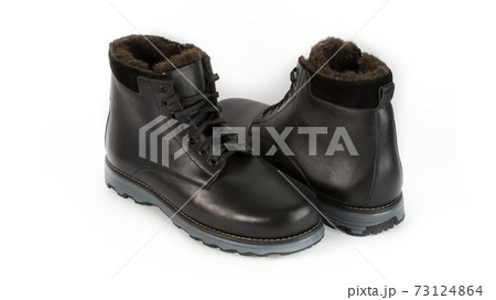 children's black orthopedic shoes on a white background 73124864