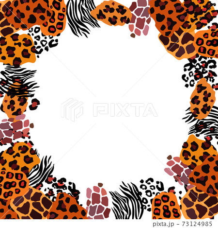Animal vector frame. Abstract border on white background Animal vector frame. Abstract border on white background 73124985