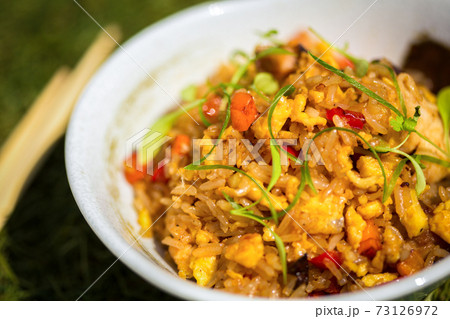 Fried rice with seafood in Japanese style 73126972