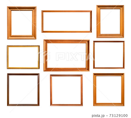 nine various simple wooden picture frames cutout 73129100