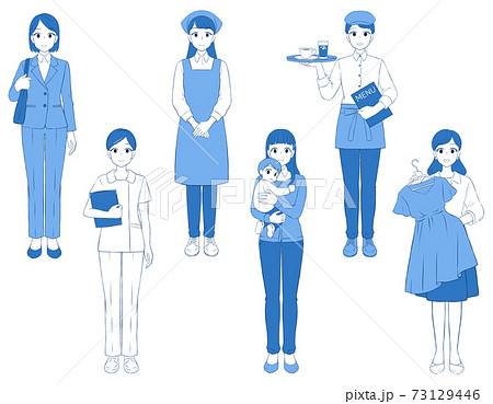 働く女性のイラスト 73129446