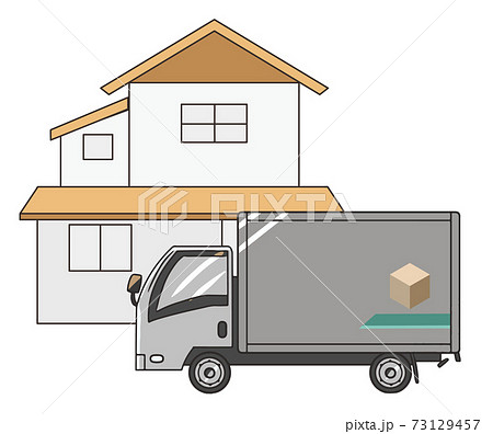 引っ越し 2階建てのイラスト素材