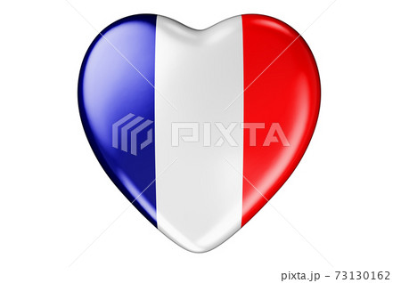 Heart With French Flag 3d Renderingのイラスト素材