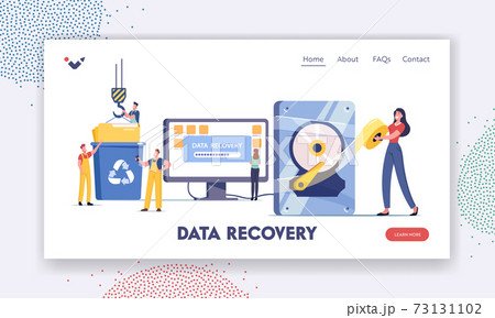 Data Recovery Service, Backup and Protection, Hardware Repair Landing Page Template. Tiny Characters in Worker Uniform Data Recovery Service, Backup and Protection, Hardware Repair Landing Page Template. Tiny Characters in Worker Uniform 73131102