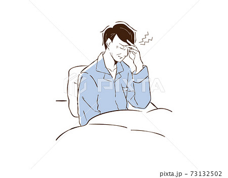 体調不良の男性のイラスト素材