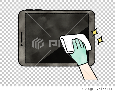 タブレットPCの掃除や除菌-水彩 73133453