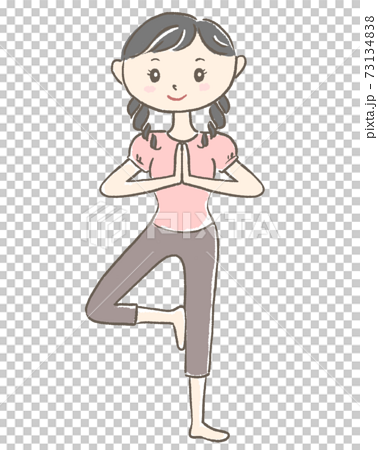 Illustration Of A Woman Doing A Yoga Tree Pose Stock Illustration