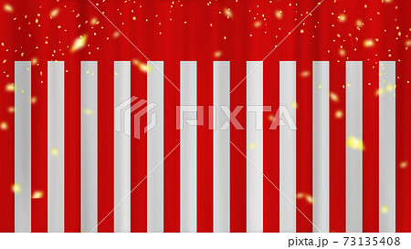 紙吹雪 紅白幕 祝いの背景素材のイラスト素材