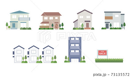 マイホームのイラストのイラスト素材
