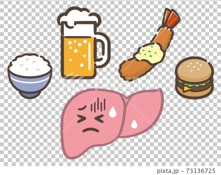 飲み過ぎ食べ過ぎで弱った肝臓 73136725