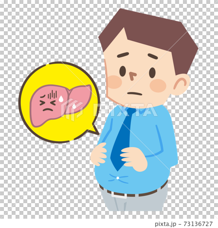 Obese man and weakened liver 73136727