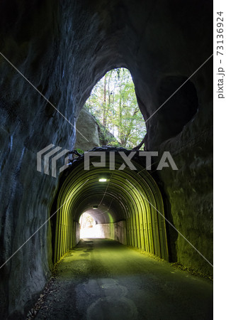 【養老渓谷の神秘的な二階建てトンネルは緑色に撮れてしまう】 【養老渓谷の神秘的な二階建てトンネルは緑色に撮れてしまう】 73136924