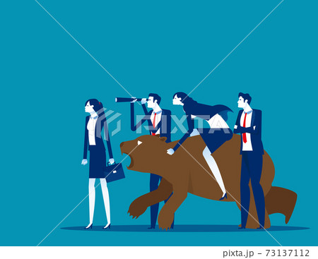 Business with bear market team. Stock market and exchange Business with bear market team. Stock market and exchange 73137112