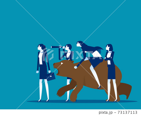 Business with bear market team. Stock market and exchange Business with bear market team. Stock market and exchange 73137113