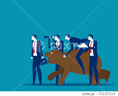 Business with bear market team. Stock market and exchange Business with bear market team. Stock market and exchange 73137114