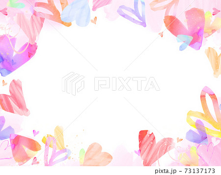 手描き風のハートのフレーム - 複数のバリエーションがあります 73137173