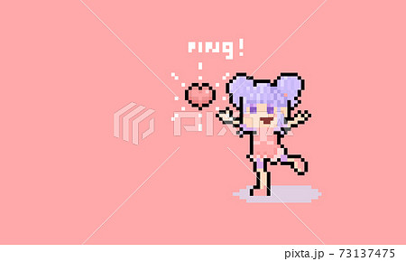 Pixel art anime girl