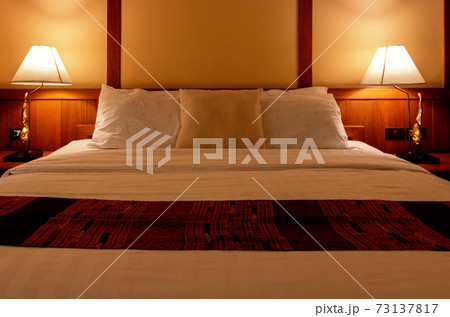 pillows and blanket in bed at night pillows and blanket in bed at night 73137817