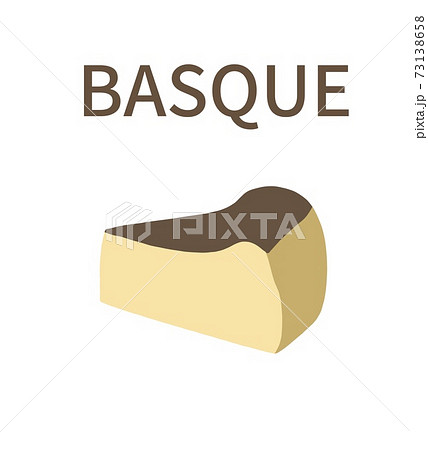 バスクチーズケーキのイラストのイラスト素材