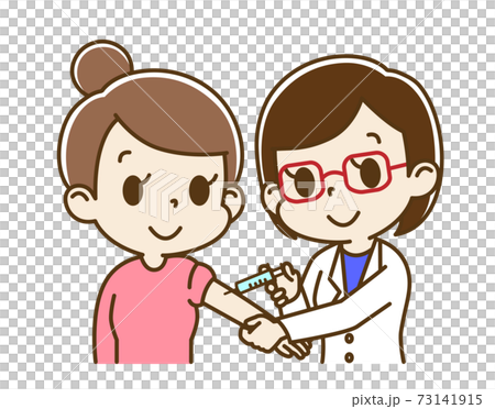 Young woman vaccinated by a female doctor 73141915