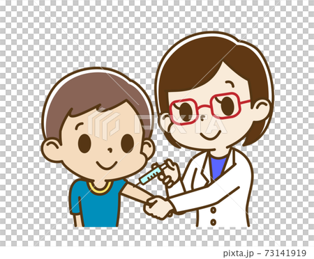 Boys vaccinated by a female doctor 73141919