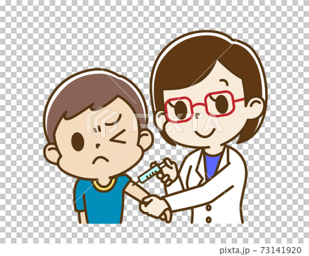 Boy vaccinated by a female doctor (patient) Boy vaccinated by a female doctor (patient) 73141920